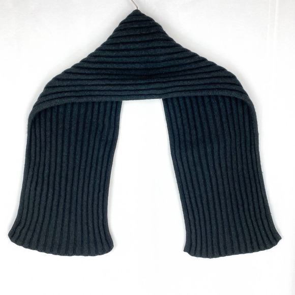 Marc O'Polo Scarf Black Rib Knit 9.5 x 50 - Picture 2 of 7